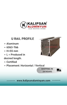U Ray Profili H:55- 2000 Mm 3 Adet U Ray Profili H:55- 2000 Mm 3 Adet