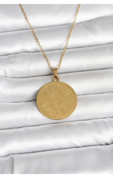 316l Çelik Gold Renk Ayetel Kürsi Yazılı Kolye Renkli 88610276 316l Çelik Gold Renk Ayetel Kürsi Yazılı Kolye Renkli 88610276