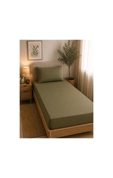 Tek Kişilik Lastikli Çarşaf Takımı 120x200cm Haki Haki Tek Kişilik Lastikli Çarşaf Takımı 120x200cm Haki Haki