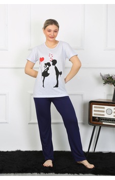 2k Moda Çizgi Kadın Kısa Kol Penye Pijama Takımı 4208 001 2k Moda Çizgi Kadın Kısa Kol Penye Pijama Takımı 4208 001