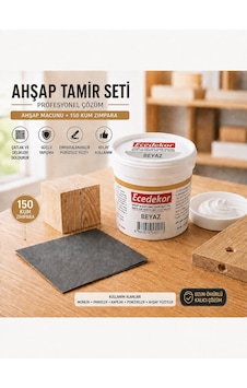 Beyaz Ahşap Tamir Macunu Seti 200 Gr + 150 Kum Zımpara - Mobilya, Parke Ve Ahşap Kapı Çatlak, Delik, Çizik Onarım Dolgu Macunu Beyaz Ahşap Tamir Macunu Seti 200 Gr + 150 Kum Zımpara - Mobilya, Parke Ve Ahşap Kapı Çatlak, Delik, Çizik Onarım Dolgu Macunu