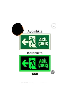 Yangın Çıkış Sol Ok Fosforlu Levha - 874363490 Yangın Çıkış Sol Ok Fosforlu Levha - 874363490