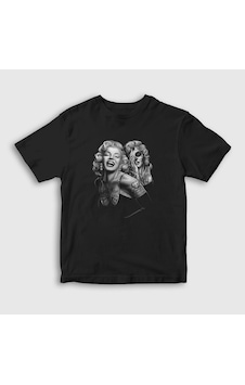 Presmono Unisex Çocuk Tattoo Marilyn Monroe T-shirt Siyah Presmono Unisex Çocuk Tattoo Marilyn Monroe T-shirt Siyah