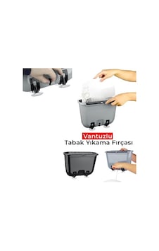 Vantuzlu Tabak Yıkama Fırçası, Plastik, Gri, 29.7x13x21 Cm, 3 Litre Hacimli, Su Tasarruflu Bulaşık Yıkama Kabı, Vakumlu Ayaklı Siyah Vantuzlu Tabak Yıkama Fırçası, Plastik, Gri, 29.7x13x21 Cm, 3 Litre Hacimli, Su Tasarruflu Bulaşık Yıkama Kabı, Vakumlu Ayaklı Siyah
