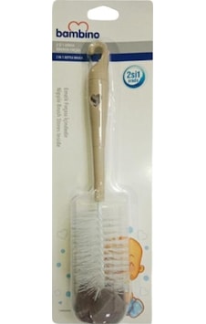 Bambino 2'Si 1 Arada Biberon Fırçası T088 - Krem Bambino 2'Si 1 Arada Biberon Fırçası T088 - Krem