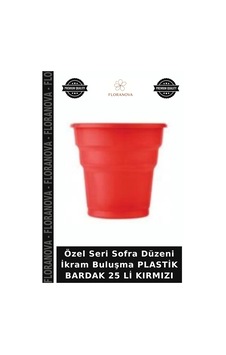 Özel Seri Sofra Düzeni İkram Buluşma Plastik Bardak 25 Li Kırmızı