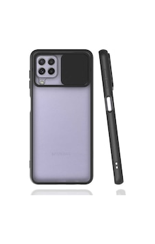 Kilifone - Samsung Uyumlu Galaxy M32 - Kılıf Slayt Sürgülü Arkası Buzlu Lensi Kapak - Siyah Kilifone - Samsung Uyumlu Galaxy M32 - Kılıf Slayt Sürgülü Arkası Buzlu Lensi Kapak - Siyah