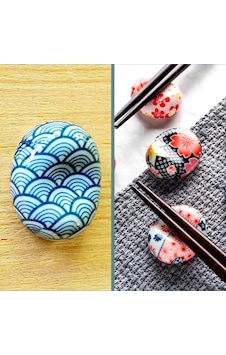 Omeniv 2 Adet Chopstick Standı Made In Japan Porselen Mavi