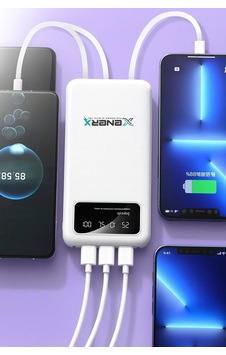 Enerx Enr-p20dc 20000 Mah 2.1 Amper Dahili Kablolu Powerbank Siyah 5131 Düz