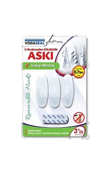 Vodabond Beyaz Küçük 3 Lü Askı Yapışkanlı Beyaz Vodabond Beyaz Küçük 3 Lü Askı Yapışkanlı Beyaz