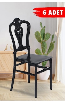 6 Adet Carisma Siyah Sandalye / Balkon-bahçe-mutfak 6 Adet Carisma Siyah Sandalye / Balkon-bahçe-mutfak