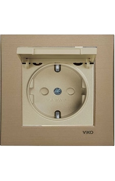 Viko Artline Novella 9260 Bronz Kapaklı Çerçeveli Topraklı Priz Viko Artline Novella 9260 Bronz Kapaklı Çerçeveli Topraklı Priz