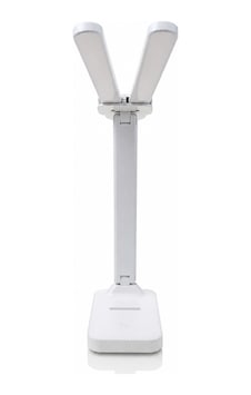 Katlanabilir Çift Başlıklı Led Masa Lambası 3 Işık Modlu, Dokunmatik, Telefon Standlı, Ayarlanabilir Çalışma Ve Okuma Lambası, Beyaz