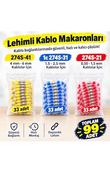 99 Parça Lehimli Kablo Makaronu 3 Ayrı Boy