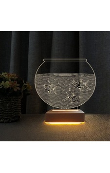 3D Akvaryum Tasarım Led Gece Lambası Doğumgünü Hediyesi 3D Akvaryum Tasarım Led Gece Lambası Doğumgünü Hediyesi
