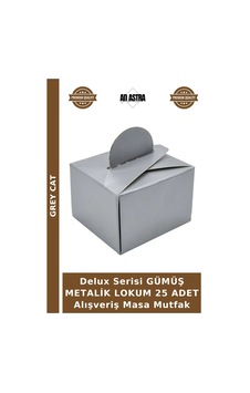 Delux Serisi Gümüş Metalik Lokum 25 Adet Alışveriş Masa Mutfak Çok Renkli