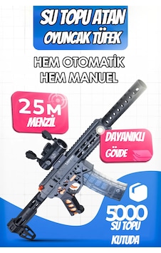 Mk6 Su Topu Atan Oyuncak Tüfek Gel Blaster 71 Cm Büyük Boy Hem Otomatik Hem Manuel Gri Mk6 Su Topu Atan Oyuncak Tüfek Gel Blaster 71 Cm Büyük Boy Hem Otomatik Hem Manuel Gri