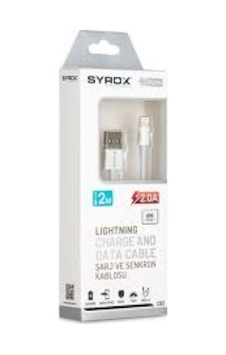 Syrox C82 2.0A Lightning Şarj Data Kablosu  2 M