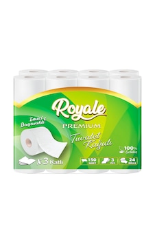 Royale Tuvalet Kağıdı 3 Kat 24 Rulo 3 Paket