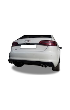 Audi A3 8v 2012 - 2016 Plastik Arka Tampon Eki - Difüzör Plastik