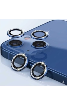 Apple Uyumlu iPhone 13 / 13 Mini Taşlı Kamera Lens Koruyucu Mavi Apple Uyumlu iPhone 13 / 13 Mini Taşlı Kamera Lens Koruyucu Mavi