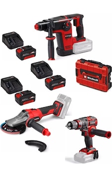 Einhell TP-HD 18/26 Bl + TP-CD 18/80 Li-i Bl Matkap + TP-AG 18/125 F Li Bl Taşlama 3x4.0AH Akülü Kömürsüz Set Einhell TP-HD 18/26 Bl + TP-CD 18/80 Li-i Bl Matkap + TP-AG 18/125 F Li Bl Taşlama 3x4.0AH Akülü Kömürsüz Set