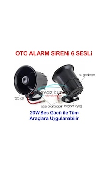 Oto Alarm Sireni 12V 20w 6 Sesli Oto Alarm Sireni 12V 20w 6 Sesli