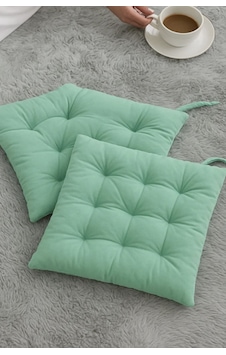 Rual 4 Lü Sandalye Minderi Bağcıklı, Çökme Yapmaz Sünger Dolgulu, Yıkanabilir 40x40 Cm Mint Yeşili Rual 4 Lü Sandalye Minderi Bağcıklı, Çökme Yapmaz Sünger Dolgulu, Yıkanabilir 40x40 Cm Mint Yeşili