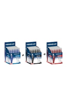 Pensan 2270 Büro Tükenmez Kalem Siyah 50 Adet +mavi 50 Adet + Kırmızı 50 Adet - 150'li Karma Pensan 2270 Büro Tükenmez Kalem Siyah 50 Adet +mavi 50 Adet + Kırmızı 50 Adet - 150'li Karma