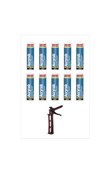 Soudal Silikonize Akrilik Mastik Beyaz 500gr 10 Adet 1 Adet Tabanca