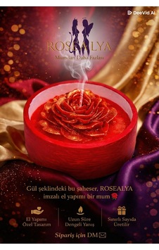 First Rose-el Yapımı Romantik Mum Kırmızı
