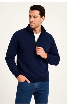 Butik İstanbul Erkek Dik Yaka Sweatshirt Dik Yaka Yarım Fermuarlı 3 İplik Şardonlu Pamuk Kumaş - Lacivert Butik İstanbul Erkek Dik Yaka Sweatshirt Dik Yaka Yarım Fermuarlı 3 İplik Şardonlu Pamuk Kumaş - Lacivert