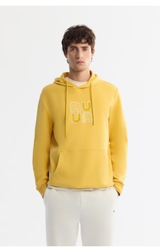 Avva Erkek Sarı Kapüşonlu Pamuklu Baskılı Elastan Regular Fit Sweatshirt A42y1324 Avva Erkek Sarı Kapüşonlu Pamuklu Baskılı Elastan Regular Fit Sweatshirt A42y1324