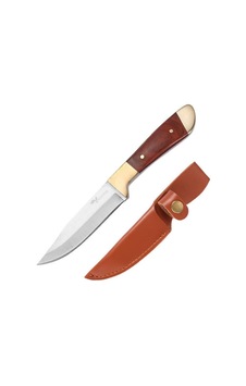 Valkyrie Paslanmaz Çelik Kamp Bıçağı 16 Cm Outdoor Av Bıçağı Deri Kılıflı Kompakt Bıçak Kahve Sku: Zeusstk5a0717e820