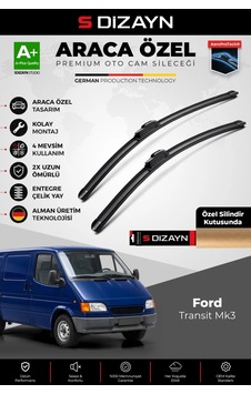 S-dizayn Ford Transit Mk3 Ön Cam Silecek Seti 1986-2000 Premium Araca Özel 55-55 Cm A+ Kalite Aocs-1