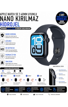 Apple Watch Se 3 40mm Uyumlu Nano Jel Ekran Koruyucu 2 Adet Darbe Emici Çizilmez Kırılmaz Film Apple Watch Se 3 40mm Uyumlu Nano Jel Ekran Koruyucu 2 Adet Darbe Emici Çizilmez Kırılmaz Film