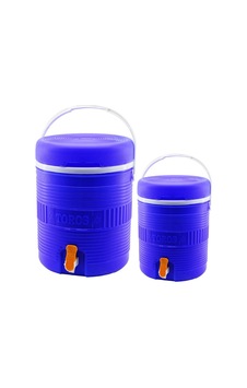 Hak Plastik Toros H-902 Yuvarlak Termos 2'li Set 14+6 Lt - Mavi Musluklu Taşıma Kulplu Hak Plastik Toros H-902 Yuvarlak Termos 2'li Set 14+6 Lt - Mavi Musluklu Taşıma Kulplu