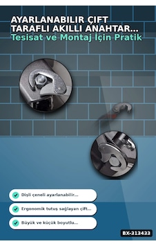 Bay 8-32mm Ayarlanabilir Çift Taraflı Akıllı Anahtar Seti - 2 Parça Kombine El Aleti Bx-313433 Najmaddin Bay 8-32mm Ayarlanabilir Çift Taraflı Akıllı Anahtar Seti - 2 Parça Kombine El Aleti Bx-313433 Najmaddin