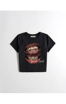 Kalic Studio Grillz Baby Tee Siyah Kalic Studio Grillz Baby Tee Siyah