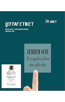 Zemzem Hediye Şişe Etiketi Şeffaf Sticker 70 Adet Tabaka Şeklinde Şeffaf Zemzem Hediye Şişe Etiketi Şeffaf Sticker 70 Adet Tabaka Şeklinde Şeffaf