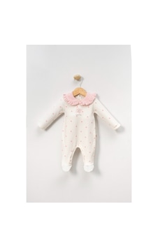 Bellamio Kids Kelebek Nakışlı Puantiyeli Kız Bebek Kadife Tulum Beyaz Bellamio Kids Kelebek Nakışlı Puantiyeli Kız Bebek Kadife Tulum Beyaz