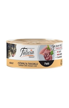 Felicia Tahılsız Ciğerli ve Tavuklu Kıyılmış Konserve Yetişkin Kedi Maması 85 G Felicia Tahılsız Ciğerli ve Tavuklu Kıyılmış Konserve Yetişkin Kedi Maması 85 G