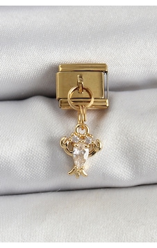 316l Çelik Sallantılı Zirkon Taşlı Yengeç Model Gold Renk Charm Gümüş 316l Çelik Sallantılı Zirkon Taşlı Yengeç Model Gold Renk Charm Gümüş