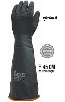 Baytec Kauçuk Asit Eldiveni Dayanıklı Uzun Konç Tırtıklı 45 Cm Baytec Kauçuk Asit Eldiveni Dayanıklı Uzun Konç Tırtıklı 45 Cm