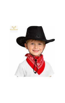 Nessiworld Çocuk Kovboy Şapka Siyah & Kırmızı Bandana Seti Çok Renkli Nessiworld Çocuk Kovboy Şapka Siyah & Kırmızı Bandana Seti Çok Renkli