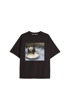Kalic Studio Süt Yüz Komik Kedi Oversize T-shirt Siyah Kalic Studio Süt Yüz Komik Kedi Oversize T-shirt Siyah