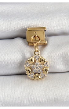 316l Çelik Sallantılı Zirkon Taşlı Kalp Detaylı Yıldz Model Gold Renk Nomination Charm Altın 316l Çelik Sallantılı Zirkon Taşlı Kalp Detaylı Yıldz Model Gold Renk Nomination Charm Altın
