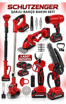 6 Lı Set 3 Akülü Dal Budama Makası-testere-üfleme-çit Budama-çim Biçme-teleskop Kol Kırmızı Bahçe Bakımı 6 Lı Set 3 Akülü Dal Budama Makası-testere-üfleme-çit Budama-çim Biçme-teleskop Kol Kırmızı Bahçe Bakımı