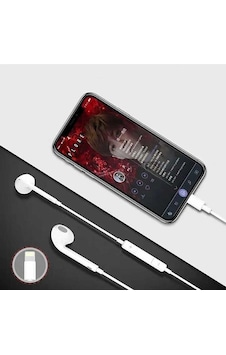 Lunaev İphone Ucu Çıkışlı Pop Up Kulakiçi Yumuşak Kontrol Tuşlu Kulaklık 00