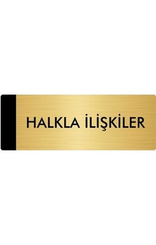 Metal Yönlendirme Levhası, Departman Kapı Isimliği Halkla İlişkiler 7x20 Cm Altın Renk Metal Yönlendirme Levhası, Departman Kapı Isimliği Halkla İlişkiler 7x20 Cm Altın Renk
